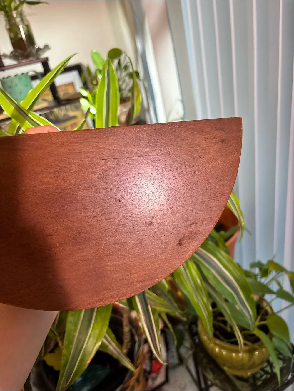Classic Brown Wooden Wall Pedestal Shelf - Decorative Accent